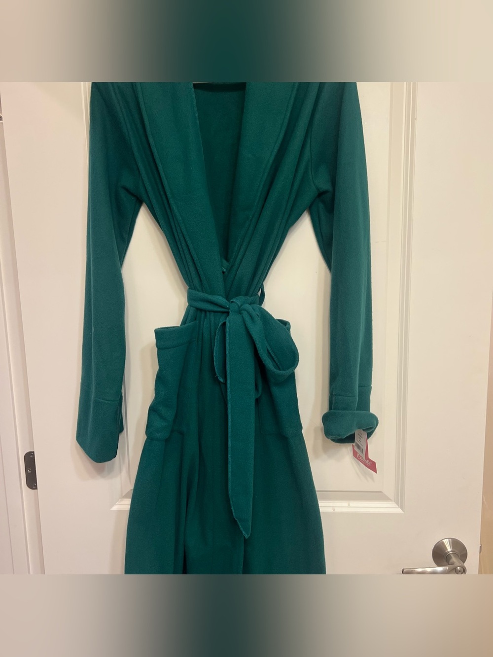 True vintage, deadstock Carolee Teal Green Robe with Tie Waist